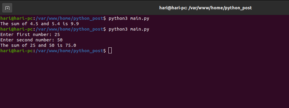 Python Add Two Numbers Example Output Python Add Two Numbers Example Output